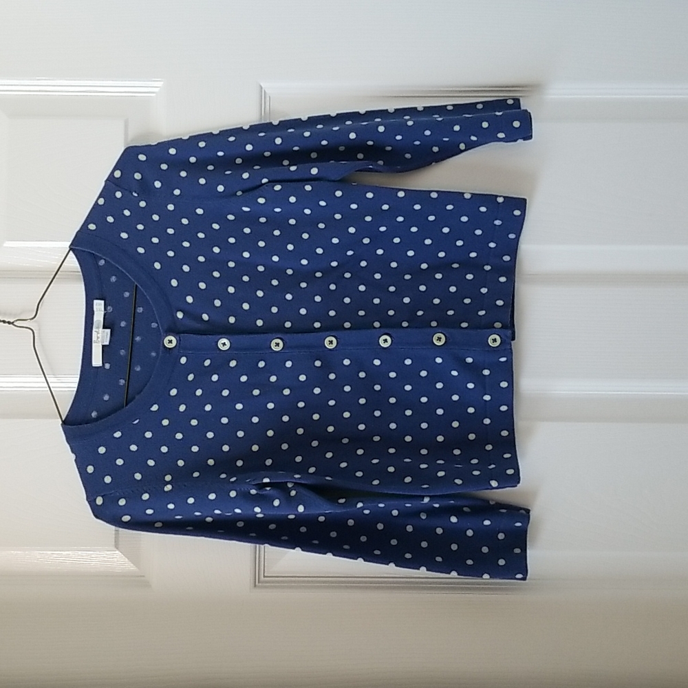 Boden Blue Polka Dot Cardigan
